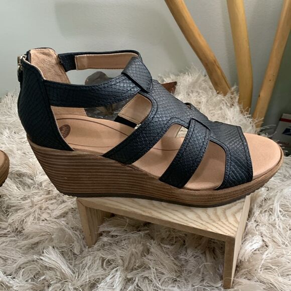 Dr. Scholl's Shoes Women's Long Island Ankle Straps Black Sandal Size 10 Medium - Picture 5 of 17